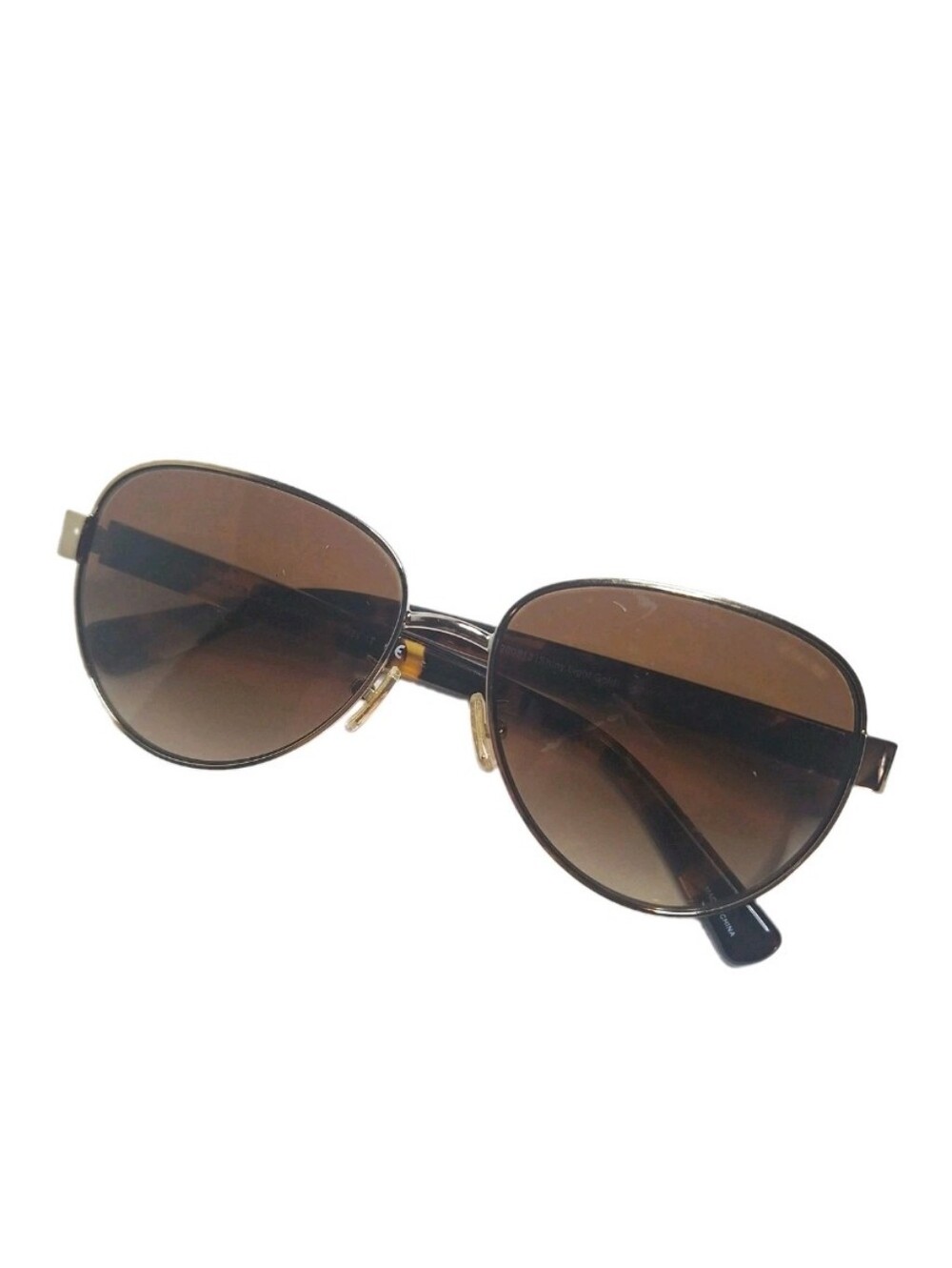 Coach Sunglasses HC7111 Shiny Light Gold Tortoiseshell Brown Gradient Aviators